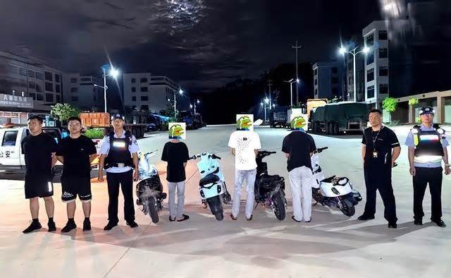 北流警方整治飙车炸街行动 查获8辆非法改装车6人